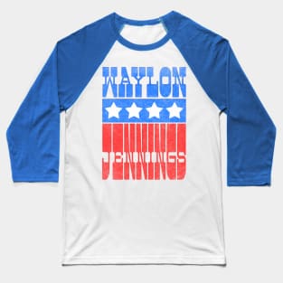 Waylon Jennings / Retro Style County Music Fan Design Baseball T-Shirt